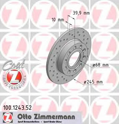 Otto Zimmermann 100.1243.52 Диск гальмівний 100124352: Купити в Україні - Добра ціна на EXIST.UA!