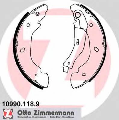 Otto Zimmermann 10990.118.9 Колодки гальмівні барабанні, комплект 109901189: Купити в Україні - Добра ціна на EXIST.UA!