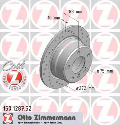 Otto Zimmermann 150.1287.52 Диск гальмівний 150128752: Купити в Україні - Добра ціна на EXIST.UA!