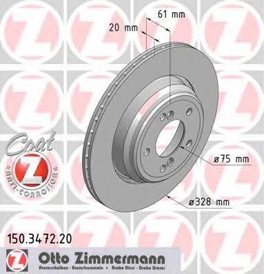 150347220 Otto Zimmermann Диск тормозной