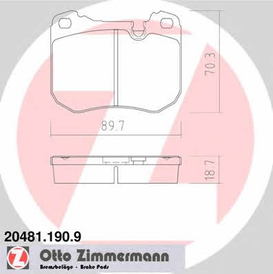 Otto Zimmermann 20481.190.9 Гальмівні колодки, комплект 204811909: Купити в Україні - Добра ціна на EXIST.UA!