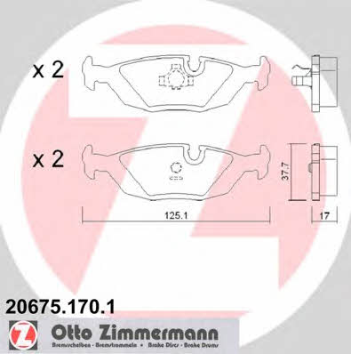 Otto Zimmermann 20675.170.1 Гальмівні колодки, комплект 206751701: Купити в Україні - Добра ціна на EXIST.UA!