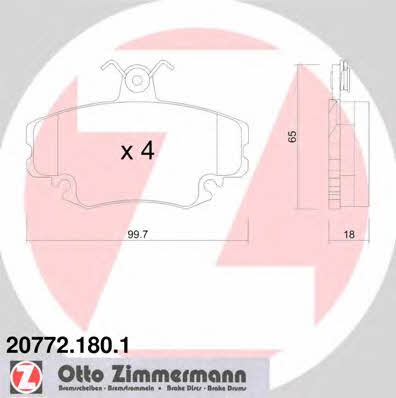 Otto Zimmermann 20772.180.1 Гальмівні колодки, комплект 207721801: Купити в Україні - Добра ціна на EXIST.UA!