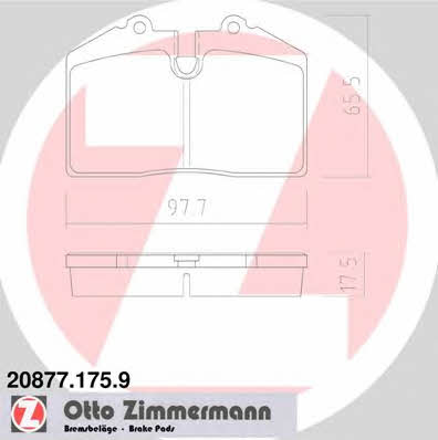 Otto Zimmermann 20877.175.9 Гальмівні колодки, комплект 208771759: Купити в Україні - Добра ціна на EXIST.UA!
