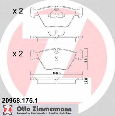 Otto Zimmermann 20968.175.1 Гальмівні колодки, комплект 209681751: Купити в Україні - Добра ціна на EXIST.UA!