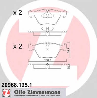Otto Zimmermann 20968.195.1 Гальмівні колодки, комплект 209681951: Купити в Україні - Добра ціна на EXIST.UA!