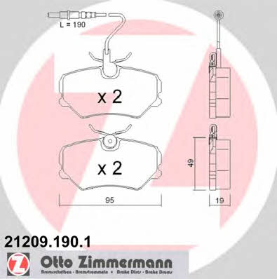 Otto Zimmermann 21209.190.1 Гальмівні колодки, комплект 212091901: Купити в Україні - Добра ціна на EXIST.UA!