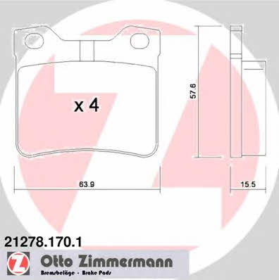 Otto Zimmermann 21278.170.1 Гальмівні колодки, комплект 212781701: Купити в Україні - Добра ціна на EXIST.UA!