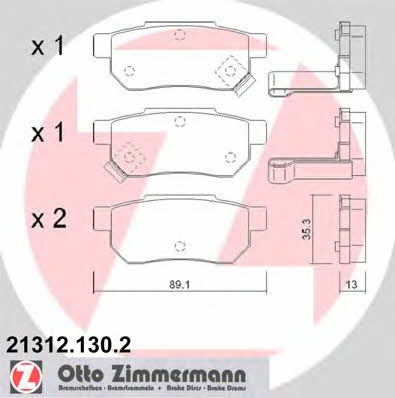 Otto Zimmermann 21312.130.2 Гальмівні колодки, комплект 213121302: Приваблива ціна - Купити в Україні на EXIST.UA!