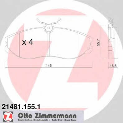 Otto Zimmermann 21481.155.1 Гальмівні колодки, комплект 214811551: Купити в Україні - Добра ціна на EXIST.UA!
