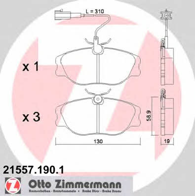 Otto Zimmermann 21557.190.1 Гальмівні колодки, комплект 215571901: Купити в Україні - Добра ціна на EXIST.UA!