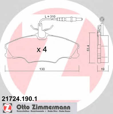 Otto Zimmermann 21724.190.1 Гальмівні колодки, комплект 217241901: Купити в Україні - Добра ціна на EXIST.UA!