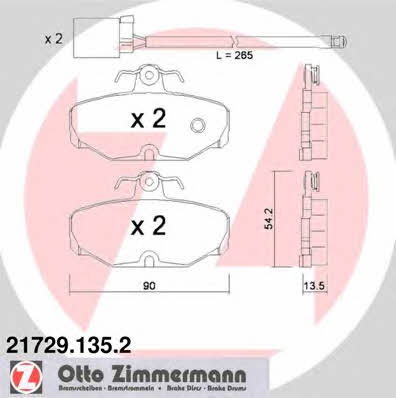 Otto Zimmermann 21729.135.2 Гальмівні колодки, комплект 217291352: Купити в Україні - Добра ціна на EXIST.UA!