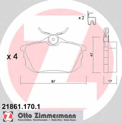 Otto Zimmermann 21861.170.1 Гальмівні колодки, комплект 218611701: Купити в Україні - Добра ціна на EXIST.UA!