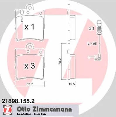 Otto Zimmermann 21898.155.2 Гальмівні колодки, комплект 218981552: Купити в Україні - Добра ціна на EXIST.UA!