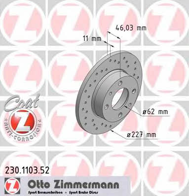 Otto Zimmermann 230.1103.52 Диск гальмівний 230110352: Купити в Україні - Добра ціна на EXIST.UA!