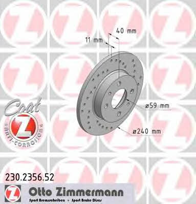 Otto Zimmermann 230.2356.52 Диск гальмівний 230235652: Купити в Україні - Добра ціна на EXIST.UA!