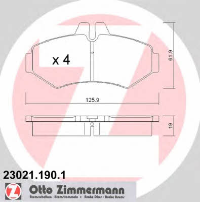 Otto Zimmermann 23021.190.1 Гальмівні колодки, комплект 230211901: Купити в Україні - Добра ціна на EXIST.UA!