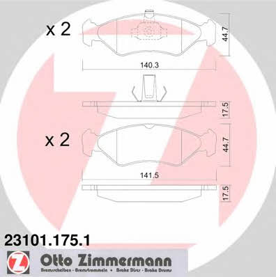 Otto Zimmermann 23101.175.1 Гальмівні колодки, комплект 231011751: Купити в Україні - Добра ціна на EXIST.UA!