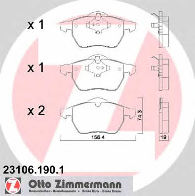 Otto Zimmermann 23106.190.1 Гальмівні колодки, комплект 231061901: Купити в Україні - Добра ціна на EXIST.UA!