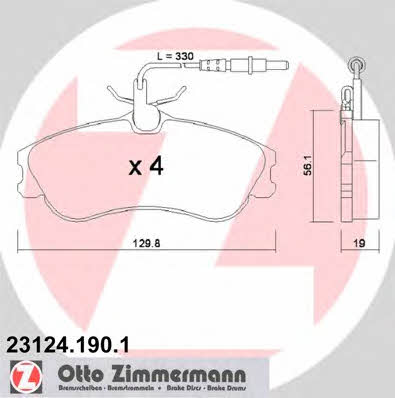 Otto Zimmermann 23124.190.1 Гальмівні колодки, комплект 231241901: Приваблива ціна - Купити в Україні на EXIST.UA!