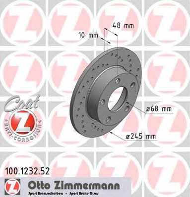 Otto Zimmermann 100.1232.52 Диск гальмівний 100123252: Купити в Україні - Добра ціна на EXIST.UA!