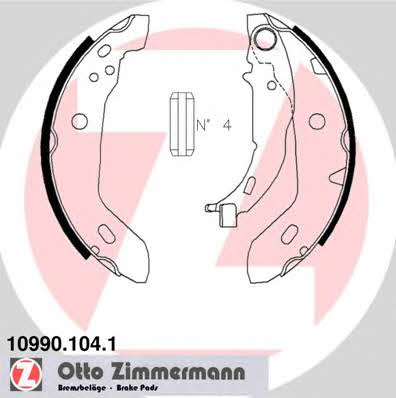 Otto Zimmermann 10990.104.1 Колодки гальмівні барабанні, комплект 109901041: Купити в Україні - Добра ціна на EXIST.UA!