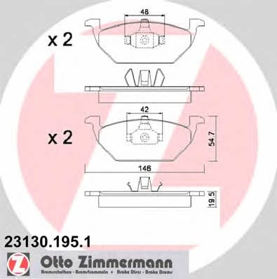 Otto Zimmermann 23130.195.1 Гальмівні колодки передні, комплект 231301951: Купити в Україні - Добра ціна на EXIST.UA!