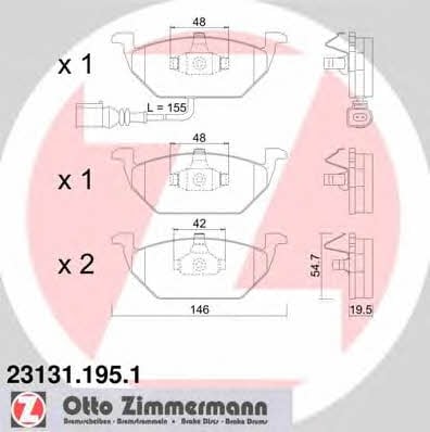 Otto Zimmermann 23131.195.1 Гальмівні колодки, комплект 231311951: Купити в Україні - Добра ціна на EXIST.UA!