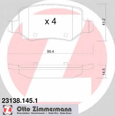 Otto Zimmermann 23138.145.1 Гальмівні колодки задні, комплект 231381451: Купити в Україні - Добра ціна на EXIST.UA!