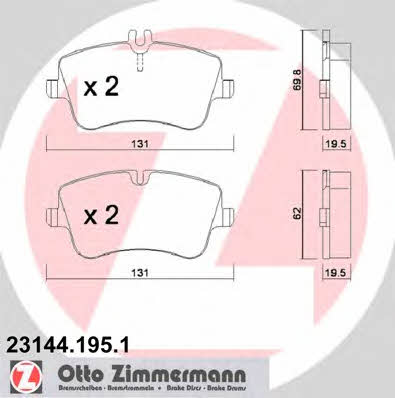 Otto Zimmermann 23144.195.1 Гальмівні колодки, комплект 231441951: Купити в Україні - Добра ціна на EXIST.UA!