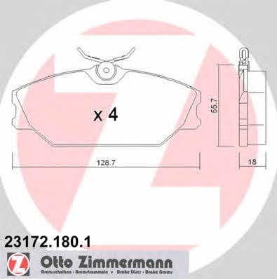 Otto Zimmermann 23172.180.1 Гальмівні колодки, комплект 231721801: Купити в Україні - Добра ціна на EXIST.UA!