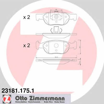 Otto Zimmermann 23181.175.1 Гальмівні колодки, комплект 231811751: Купити в Україні - Добра ціна на EXIST.UA!