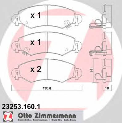 Otto Zimmermann 23253.160.1 Гальмівні колодки, комплект 232531601: Купити в Україні - Добра ціна на EXIST.UA!