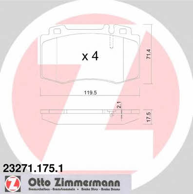 Otto Zimmermann 23271.175.1 Гальмівні колодки, комплект 232711751: Приваблива ціна - Купити в Україні на EXIST.UA!