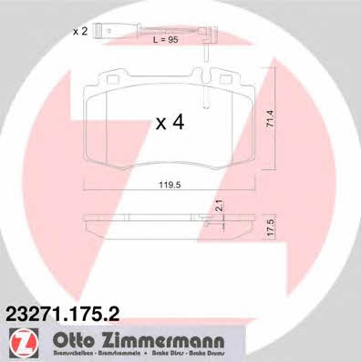 Otto Zimmermann 23271.175.2 Гальмівні колодки, комплект 232711752: Купити в Україні - Добра ціна на EXIST.UA!