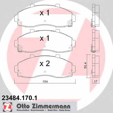 Otto Zimmermann 23484.170.1 Гальмівні колодки, комплект 234841701: Купити в Україні - Добра ціна на EXIST.UA!