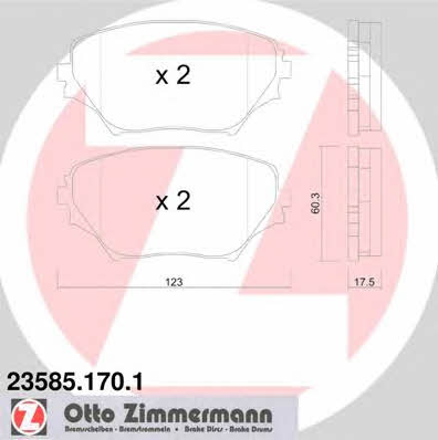 Otto Zimmermann 23585.170.1 Гальмівні колодки, комплект 235851701: Купити в Україні - Добра ціна на EXIST.UA!