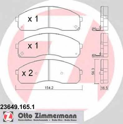 Otto Zimmermann 23649.165.1 Гальмівні колодки, комплект 236491651: Купити в Україні - Добра ціна на EXIST.UA!