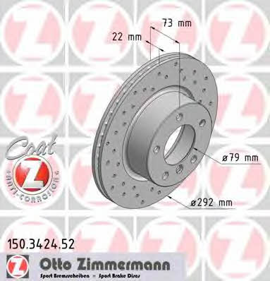 Otto Zimmermann 150.3424.52 Диск гальмівний 150342452: Купити в Україні - Добра ціна на EXIST.UA!