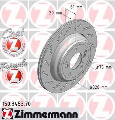 Otto Zimmermann 150.3453.70 Диск тормозной 150345370: Отличная цена - Купить в Украине на EXIST.UA! 150345370 Otto Zimmermann Диск тормозной