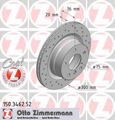 Otto Zimmermann 150.3462.52 Диск гальмівний задній вентильований 150346252: Купити в Україні - Добра ціна на EXIST.UA!
