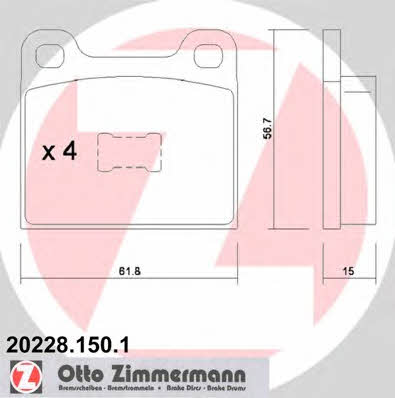 Otto Zimmermann 20228.150.1 Гальмівні колодки, комплект 202281501: Купити в Україні - Добра ціна на EXIST.UA!