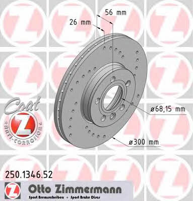 Otto Zimmermann 250.1346.52 Диск гальмівний передній вентильований 250134652: Купити в Україні - Добра ціна на EXIST.UA!