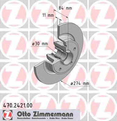 Otto Zimmermann 470.2421.00 Диск гальмівний задній невентильований 470242100: Купити в Україні - Добра ціна на EXIST.UA!