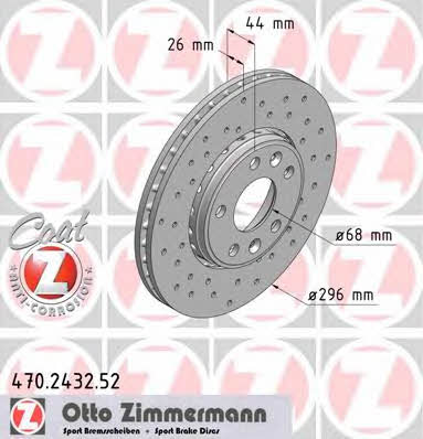 Otto Zimmermann 470.2432.52 Диск гальмівний передній вентильований 470243252: Купити в Україні - Добра ціна на EXIST.UA!