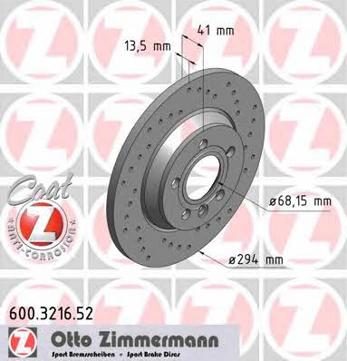 Otto Zimmermann 600.3216.52 Диск гальмівний 600321652: Купити в Україні - Добра ціна на EXIST.UA!