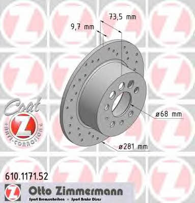 Otto Zimmermann 610.1171.52 Диск гальмівний 610117152: Купити в Україні - Добра ціна на EXIST.UA!