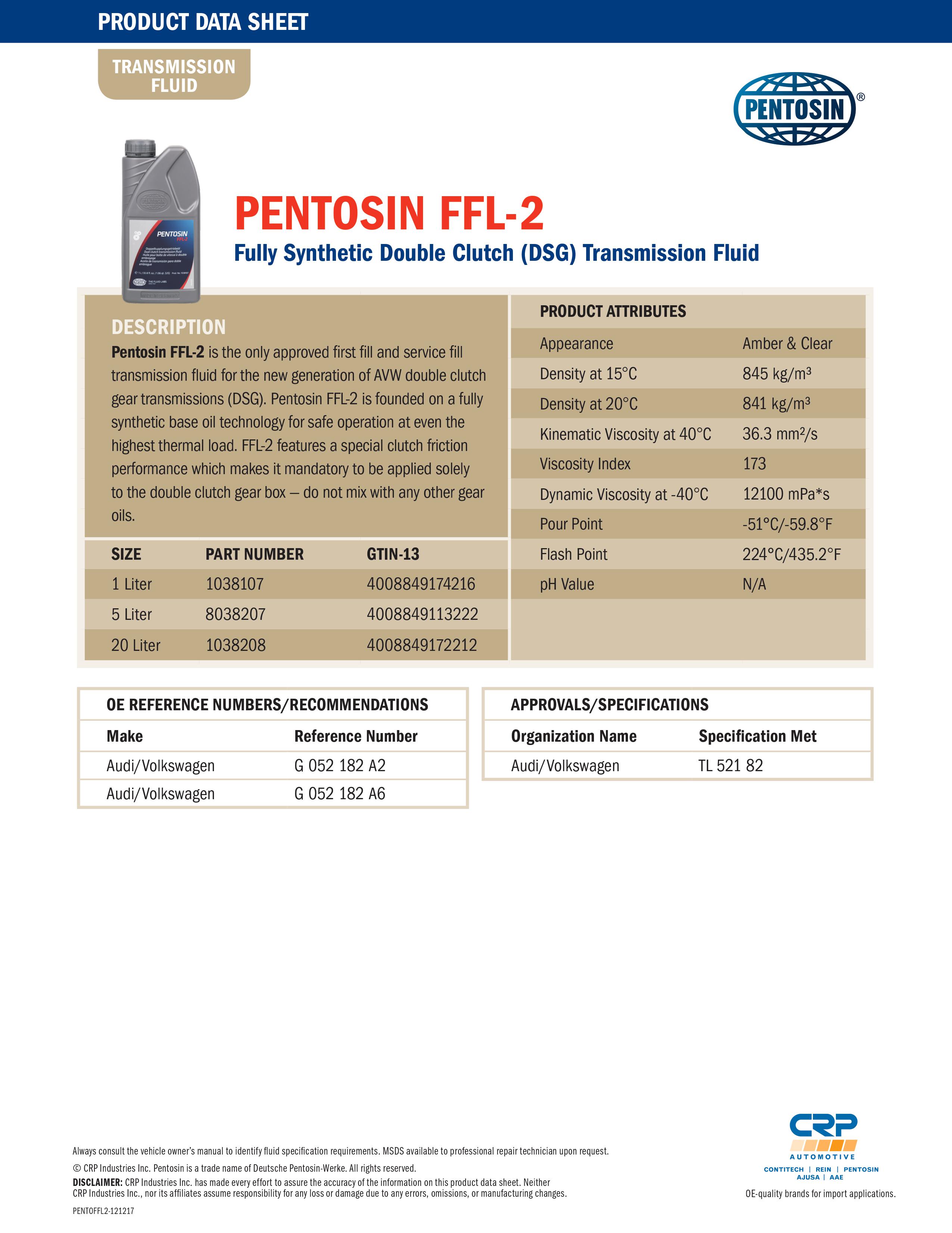 Pentosin Олива трансміссійна Pentosin FFL-2, 1 л – ціна