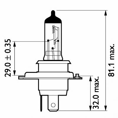 Лампа галогенна Philips Masterduty 24В H4 75&#x2F;70Вт Philips 13342MDC1